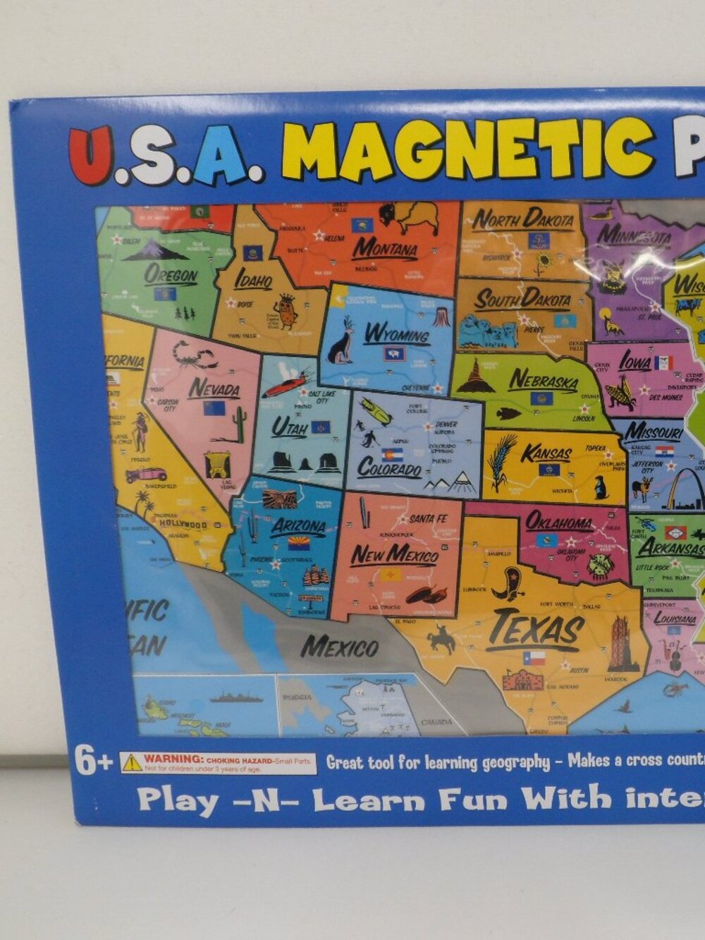 USA Magnetic Puzzle Map Learning Toy